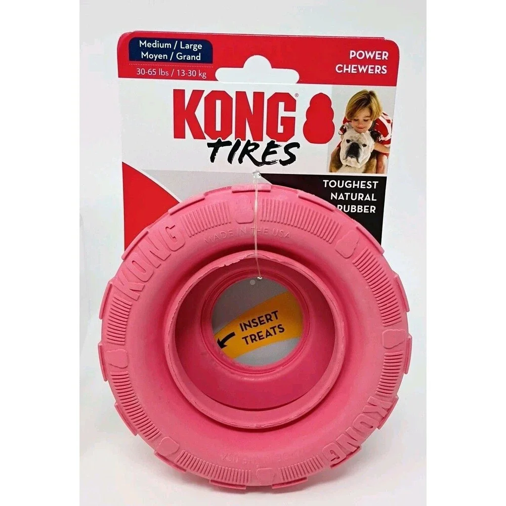 Kong Dog Toys Lot of 2 Large Kong Classic & Med-Lrg Kong Tire New